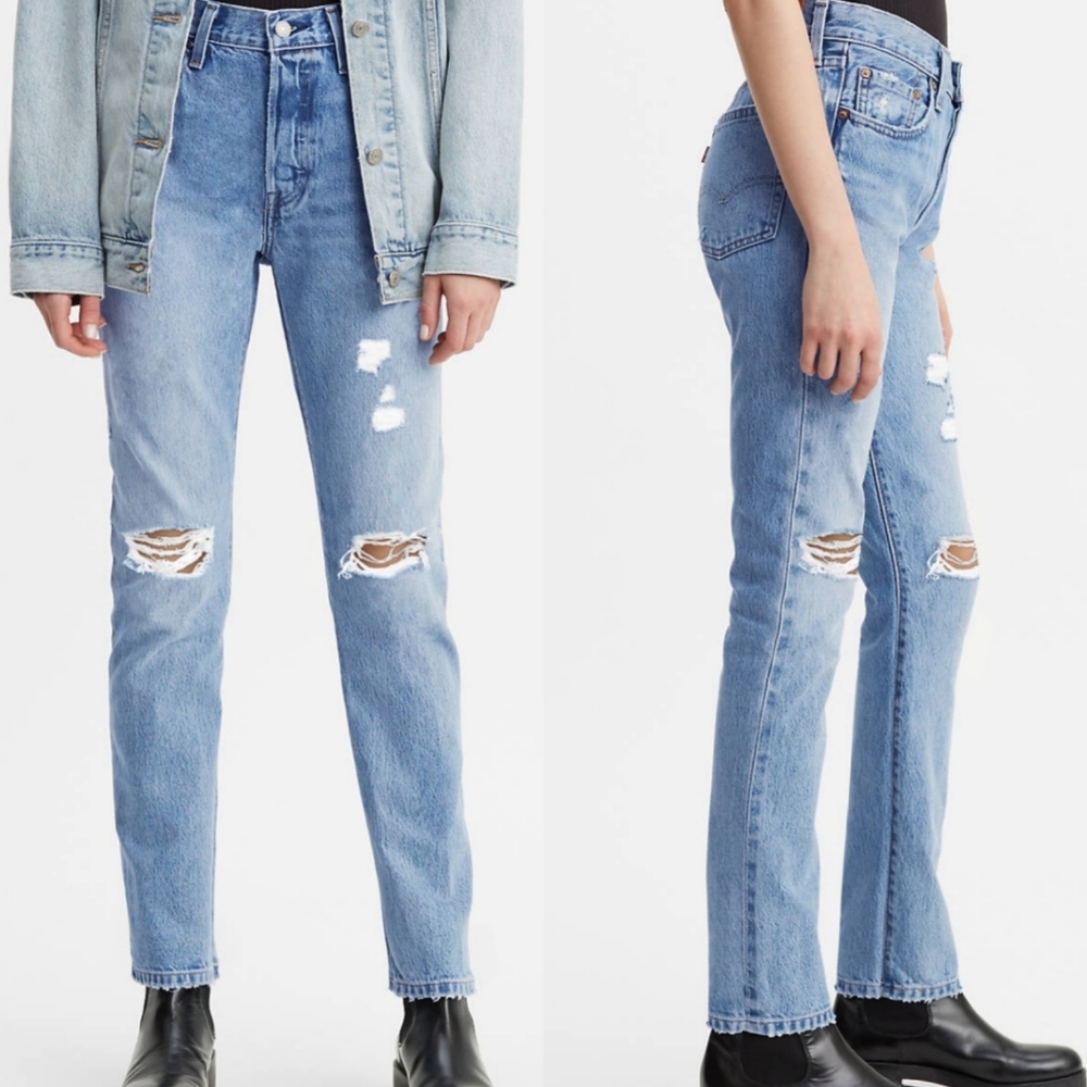 Levi's 501 Original Fit Rigid Denim Jeans in Athens Crown Medium Wash Size 28x30